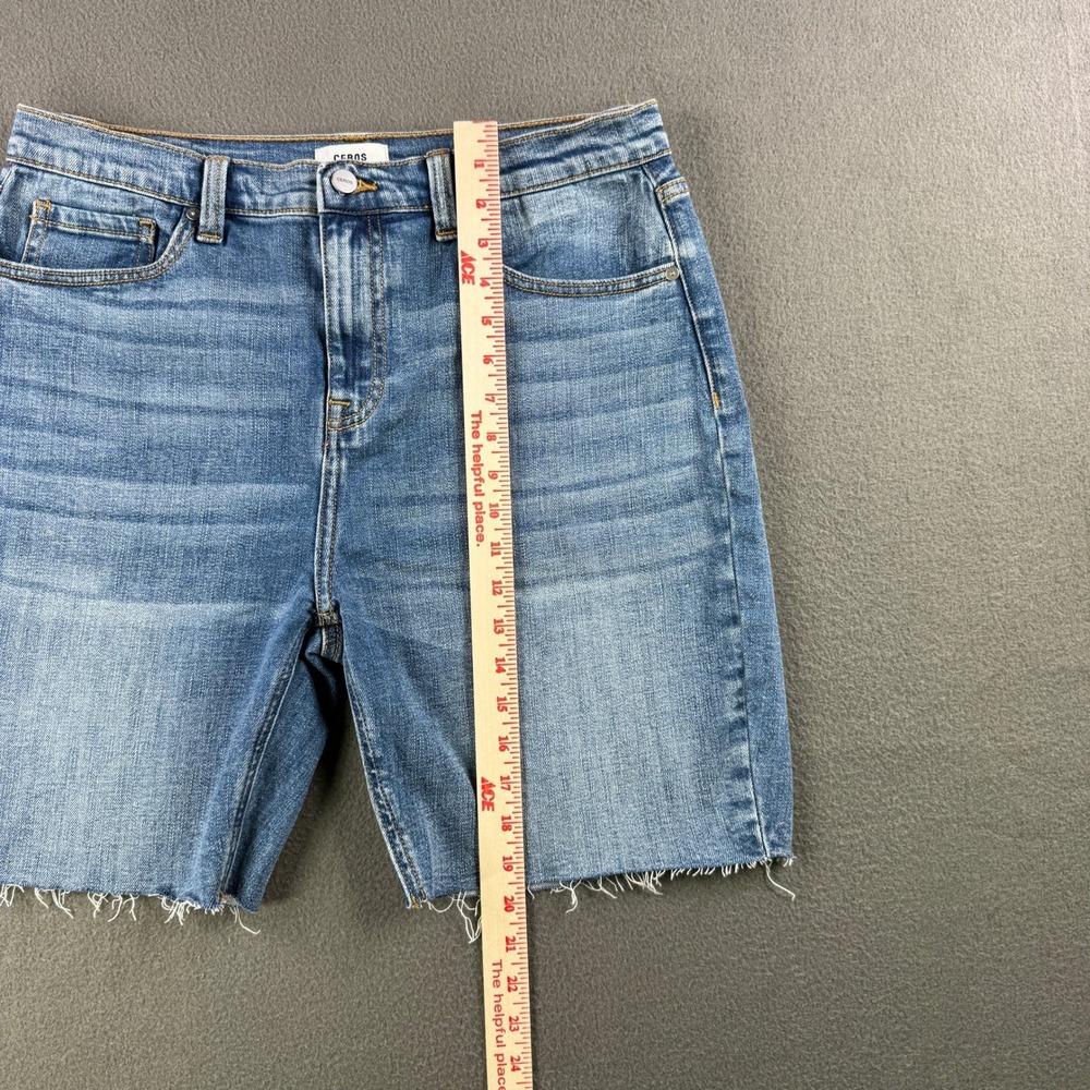 Ceros Denim Shorts Women 32 Blue Jean Shorts Raw Hem Casual Beach Resort - Picture 8 of 9